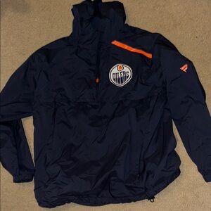 🎊🎊Navy Edmonton Oilers Windbreaker Jacket